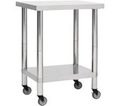 Mesa de trabajo de cocina con ruedas 80 x 30 x 85 cm acero inoxidable 02_0001915