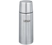 Lifestyle - termo para líquidos y bebidas, acero inoxidable, 750 ml, botella térmica con tapón-vaso, cierre a presión 30 x 8 cm, recipiente para café,