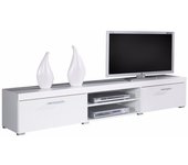 Mueble tv charlotte 211, blanco brillante, blanco, número de puertas: 2.00, 200x39x45cm