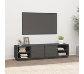 Mueble de tv madera maciza de pino gris 156x40x40 cm
