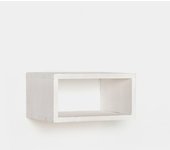 Mesita de noche flotante de madera blanco 36x18 cm