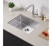 Fregadero de cocina inoxidable de 1 seno,55 *44*19 cm-fregadero sólido y fácil de limpiar para instalación empotrada,empotrada/bajo encimera,modeloue