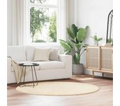 Vidaxl alfombra peluda de pelo largo navarra crema 160x160cm poliéster