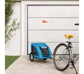 Vidaxl remolque de bicicleta mascotas hierro tela oxford azul