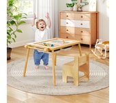 Mesa y silla sensorial para niños 2-8 años mesa actividades infantil cubos plegables arena agua jugar estudiar natural