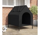 Vidaxl casa para perros negra de tela oxford y acero