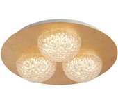 Searchlight 3 ljus rund led taklampa - bladguld med klar akryl