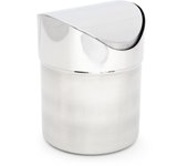Cubo de basura de sobremesa para cocina, 1,2 litros, tapa abatible, acero inoxidable 13_0002326