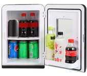 Mini nevera para dormitorio, 15 litros, 12 v/220 v, pequeña nevera cosmética, mini nevera portátil para coche, nevera eléctrica, función frío/caliente