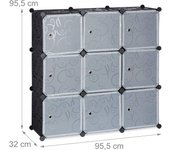 Estante de almacenamiento 9 taquillas con puertas modulares de plástico enchufe de montaje diy en librerí 13_0001190_2