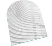Placa de cristal para chimenea, zócalo protector de chimenea, diseño moderno | 80x70 | rectángulo | ondas de líneas delicadas