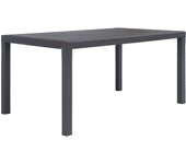 Maison exclusive - mesa de jardín de plástico aspecto ratán marrón 150x90x72 cm