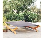Vidaxl tumbona con dosel madera curvada gris antracita 165x188,5x46 cm