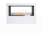 Chimenea de bioetanol de suelo para uso interior y exterior giotto s blanco 100x30x70