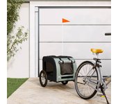 Remolque de bicicleta para mascotas vidaxl negro y gris