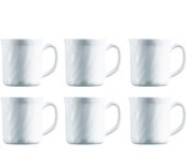 Caja 6 mugs vidrio luminarc trianon 29cl - blanco