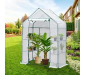 Invernadero de pe con puerta, blanco, 143x143x195cm