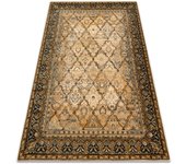 Alfombra de lana omega grenada marco, diamantes, oriental - color coñac 135x200 cm