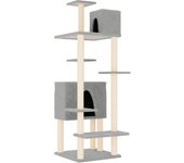 Torre para muebles de árbol para gatos, juguete para trepar, rascador, plataforma para trepar con postes 02_0022579