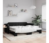 Vidaxl sofá cama nido tela negro 90x190 cm