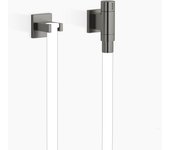 Dornbracht performing watertube kneipp curva de conexión a la pared con válvula, con soporte para manguera, 27821979-99, color: platino oscuro