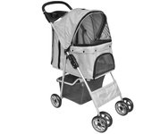Vidaxl cochecito plegable para mascotas perro/gato gris