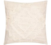 Atmosphera - cojín «inca» de algodón de algodón de «tufting» marfil 40 x 40 cm