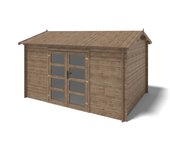 Caseta de jardín de madera 12 m2 - 4x3 m - 28 mm - impregnada - dom677 - altanka