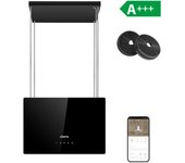 Ciarra campana isla 48cm 700m3/h a+++ controllo app y táctil 4 velocidades booster reciclaje negro vm4850b