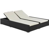 Vidaxl tumbona doble ratán sintético negro