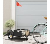 Remolque para bicicletas hierro y tela oxford negro