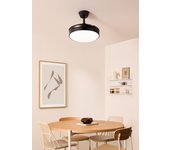 Wind clear s - ventilador de techo 40w silencioso ø91cm aspas retráctiles con luz, wifi y mando a distancia