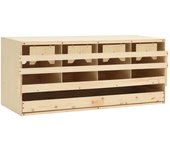 Ponedero para gallinas 4 compartimentos madera pino 106x40x45cm v1406 106 x 40 x 45 cm / multicolor