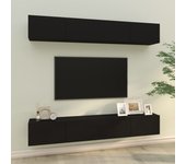 Vidaxl muebles de tv 4 piezas negro 100x30x30 cm