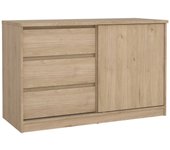 Aparador bebinca, aparador de salón, aparador de salón, despensa de cocina, 119x50 h76 cm, roble