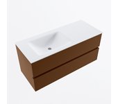 Mondiaz vica 110cm mueble de baño rust 2 cajones. con lavabo cloud izquierda 1 orificio color talc