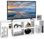 Mueble tv consola 3 piezas para televisores de hasta 165,1 cm, mueble multimedia moderno, diseño de combinación libre, blanco