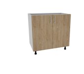 Mueble bajo karo haaus, 2 puertas, madera natural/blanco, 80 x 50 x 80 cm
