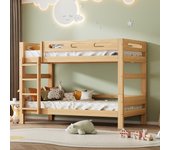 Cama infantil de madera de 200 x 90 cm - con cabecero & somier de láminas - color natural (sin colchón)