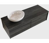 Mondiaz lush 120cm mueble de baño antracite con 2 cajones. con lavabo izquierda sin orificios blanco brillo