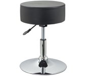 Silla taburete negra regulable en altura sintético negro tabo09025