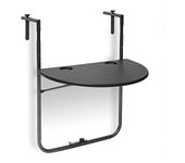 Mesa de balcón plegable plegable 3 niveles ajustable negro 13_0002691
