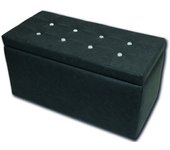 Puf de almacenamiento felicita, baúl de contenedor, soporte para sofá, reposapiés con caja, made in italy, 90x45 h45 cm, gris