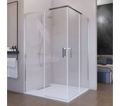 Mampara ducha rectangular 70x70 cm - instalación rápida y sencilla - cristal templado de seguridad 6 mm - perfilería en cromo plata - altura 195 cm