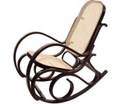 Mecedora m41, sillón columpio sillón tv, madera maciza de ratán, certificado mvg ~ aspecto nogal
