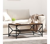 Vidaxl mesa de café con estante roble ahumado 90x50x40 cm madera engineered