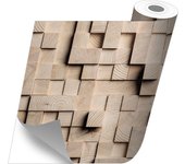Adhesivo para muebles, armarios, pared, cocina, baños - imitación madera - cubos madera 65x100 cm