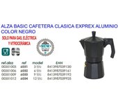 Alza basic cafetera clasica expres aluminio negra 12 tazas 6034