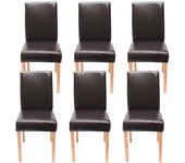 Juego de 6 sillas de cocina comedor en patas de madera clara sintética marrón diseño moderno 04_0000711