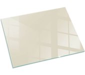 Placa de cristal para chimenea, zócalo protector de chimenea, diseño moderno | 80x60 | rectángulo | color beige